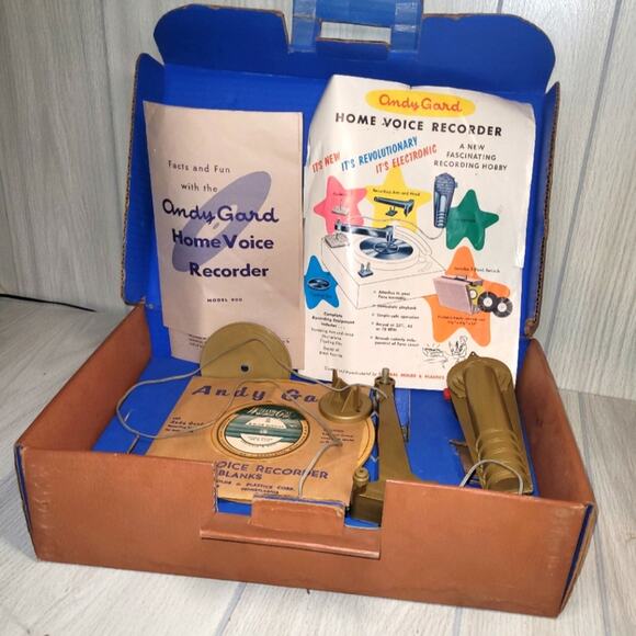 Vintage Rare 1950s Andy Gard Home Voice Recorder In Original Box Collector - Picture 1 of 16